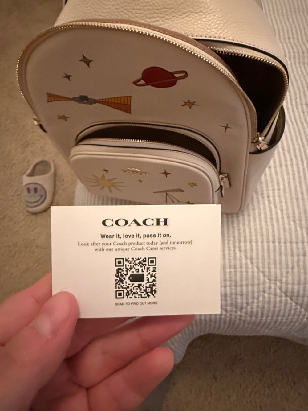 Coach Ivory Space Motif Mini Backpack with Colorful Accents - Picture 7 of 8